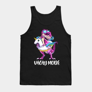 Vacay Mode Dinosaur Unicorn Float Family Summer Vacation Tank Top